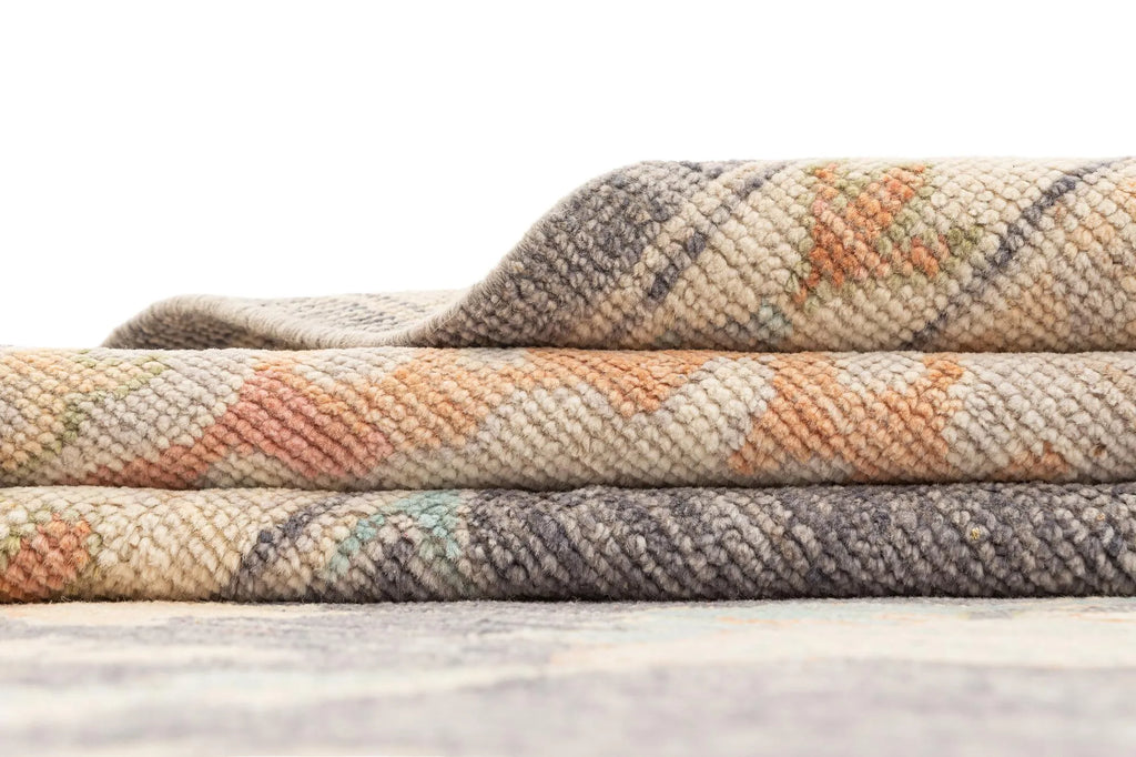 Chestnut Brown Oushak Hand-Knotted Wool Carpet | Handcrafted in India