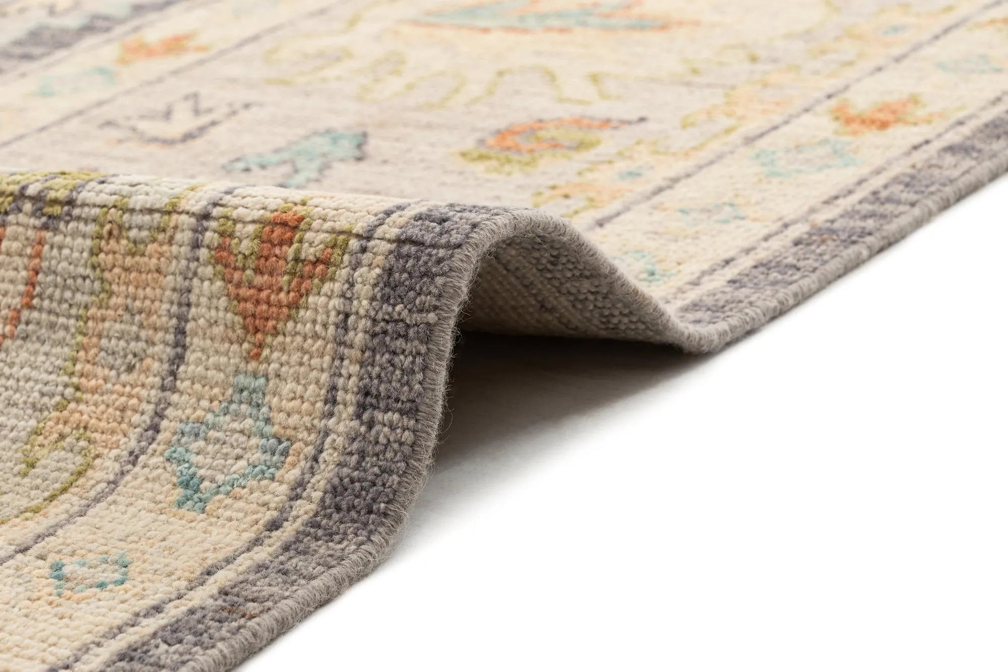 Chestnut Brown Oushak Hand-Knotted Wool Carpet | Handcrafted in India