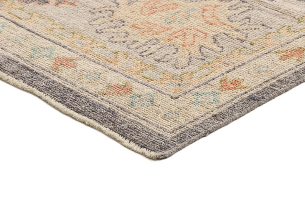 Chestnut Brown Oushak Hand-Knotted Wool Carpet | Handcrafted in India