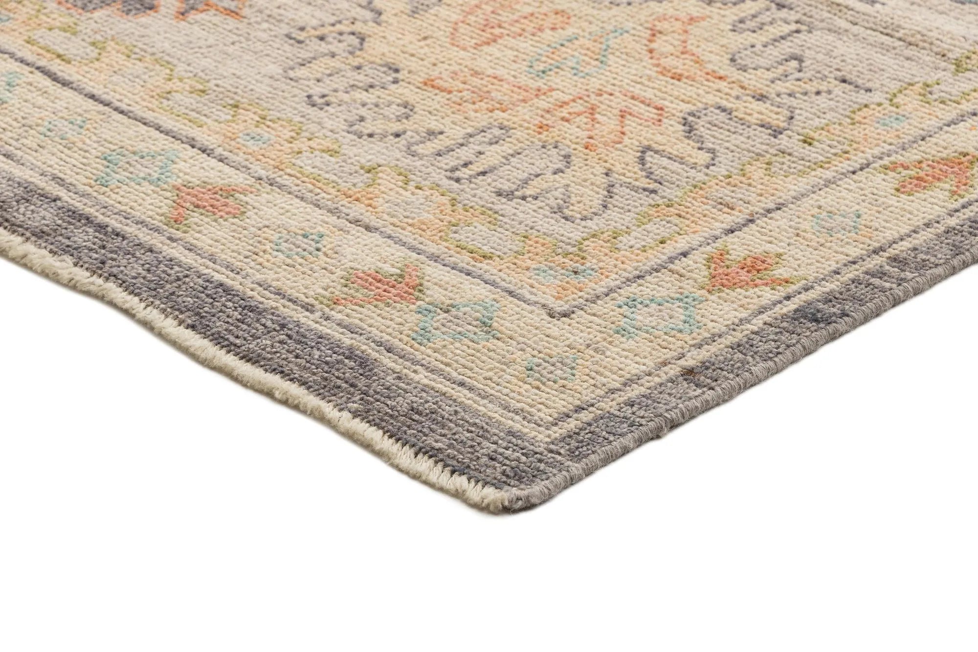 Chestnut Brown Oushak Hand-Knotted Wool Carpet | Handcrafted in India