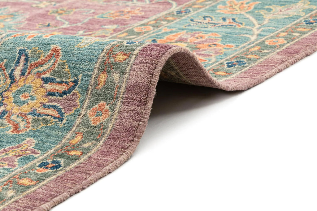 Fallen Blossoms Color Oushak Hand-Knotted Wool Carpet | Handcrafted in India