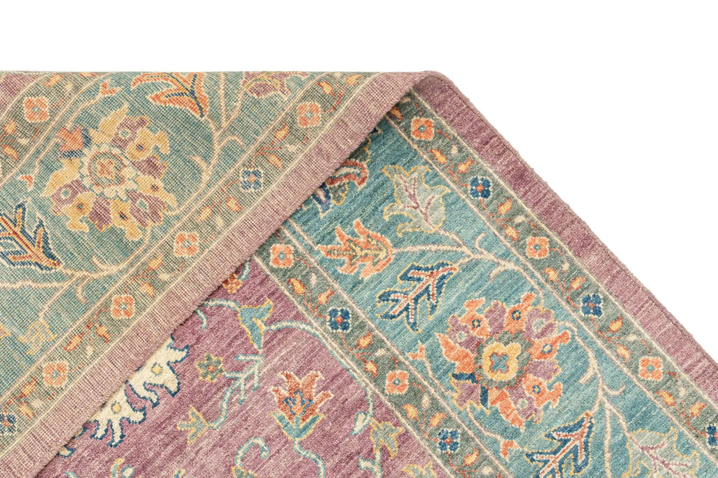Fallen Blossoms Color Oushak Hand-Knotted Wool Carpet | Handcrafted in India