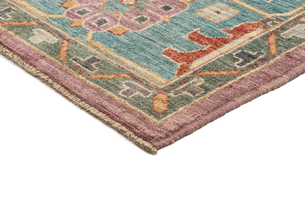 Fallen Blossoms Color Oushak Hand-Knotted Wool Carpet | Handcrafted in India