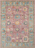 Fallen Blossoms Color Oushak Hand-Knotted Wool Carpet | Handcrafted in India